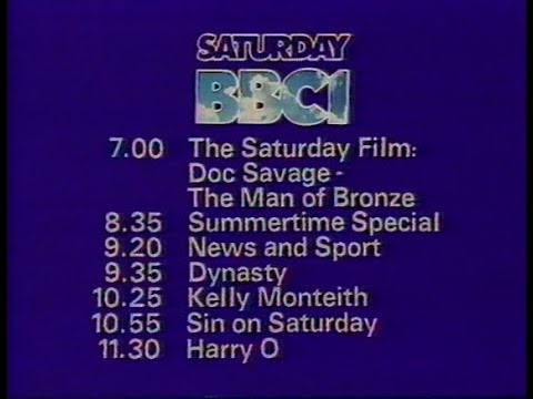 Saturday 7th August 1982 BBC1 - Dynasty - Kelly Monteith - David Essex’ Showcase - Rare Recording