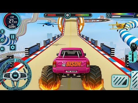 Mega Ramp Challenge! Super Crazy GT Monster Truck Racing Stunts | Android Gameplay #impossiblestunts