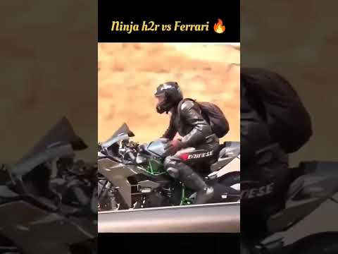 2023 Ninja H2 vs Ferrari 😱🔥 Never underestimate the power of Ninja H2🔥😱 #shorts #youtubeshorts