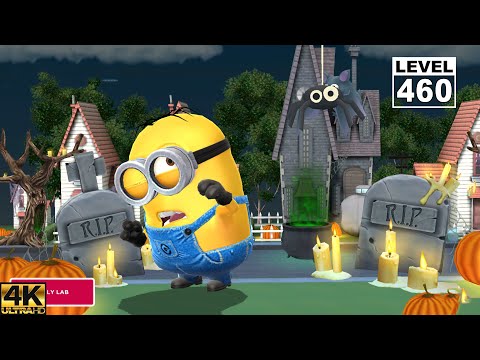Dave minion slide under obstacles 65 times at Halloween Residential Area | Lv.460 EP312 | 4K