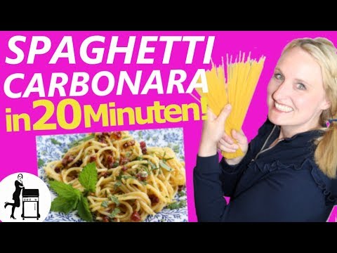 Spaghetti Carbonara Rezept / fertig in 20 Minuten / Die Frau am Grill