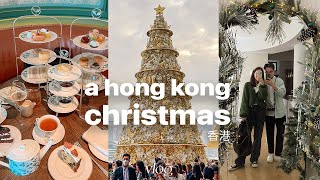 hong kong vlog | christmas afternoon tea, aqua luna and decorations around the city