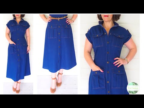 How I Sewed my Denim Button Down/Shirt Dress