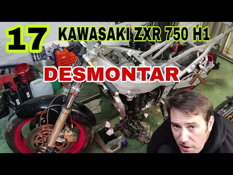 17💚 Desmontar todo para sacar Motor y quitar ruedas⚒️ Proyecto Kawasaki ZXR 750 H1 parada 20 años