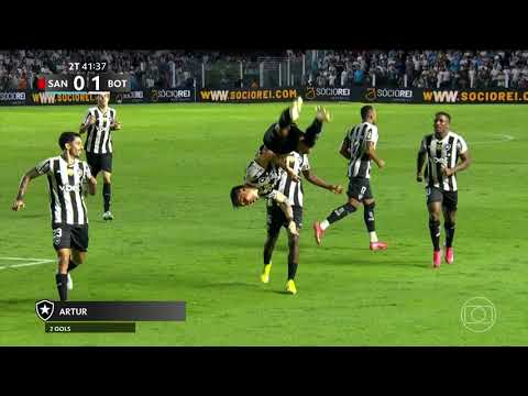 Gol de Artur - Santos 0x1 Botafogo - Brasileirão 2025 - (Globo)