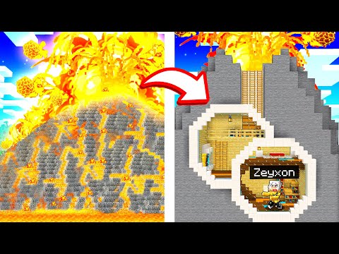 Ho COSTRUITO una BASE SEGRETA DENTRO un VULCANO in MINECRAFT!