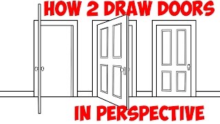 How to Draw an Open Door (Opening Doors) in 2 Point Perspective Easy Step by Step Drawing Tutorial