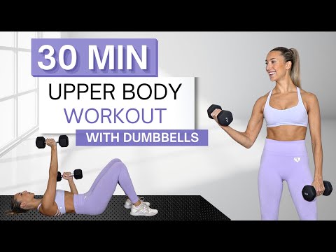 30 min UPPER BODY WORKOUT | With Dumbbells | Warm Up + Cool Down Included