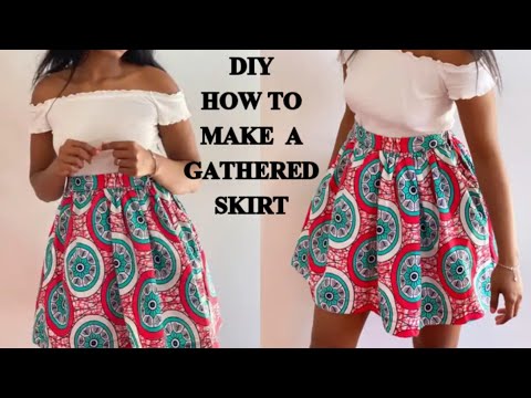 HOW TO MAKE A GATHERED SKIRT Quick Cutting and Stitching tutorial.