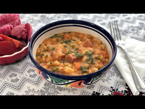 Romanian bean stew - with smoked meat - recipe includes the vegan option too