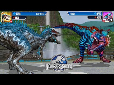 BARYONYX VS YUDON - JURASSIC DINOSAUR BATTLE || JURASSIC WORLD THE GAME