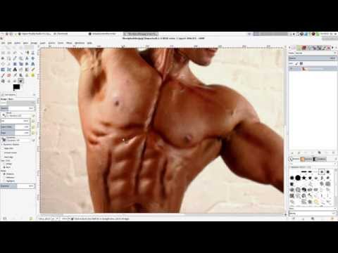 Bildbearbeitung in GIMP #5: Bodybuilding Fotoretusche (Muskeln vergrößern und hervorheben)