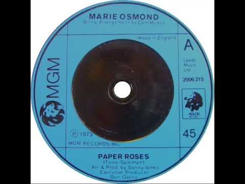 UK New Entry 1973 (224) Marie Osmond - Paper Roses