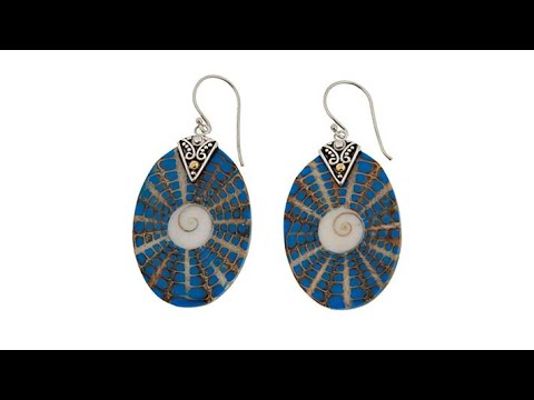 Bali Designs by Robert Manse Shell and Resin Drop Earrin...