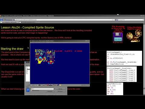 Lesson Aku24 - A Compiled Sprite Source code for the Amstrad CPC and ZX Spectrum
