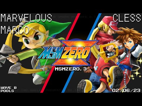 MSM:ZERO.3 - Marvelous Marco (Toon Link) Vs. Cless (Sora, Terry) - SSBU - Pools Wave B
