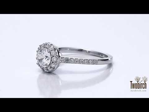 0.92 Ct. Round Halo Engagement Ring - TwoBirch - TB-ENG-204-WG-G5H