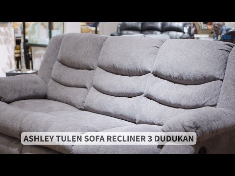 Gambar Ashley Tulen Sofa Recliner Fabric 3 Seater - Abu-Abu