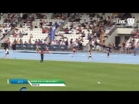 Mixed U13 4 x 100m Heat 1 - 2018 SUBWAY State Relay Championships // LAVicTV