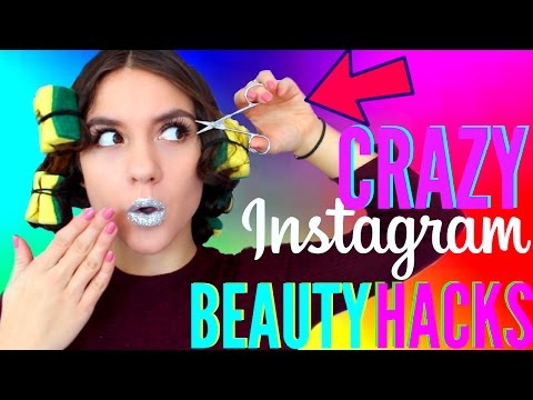 WEIRD Instagram Beauty Hacks TESTED !!! BOOBIEBLENDER + GLITTER LIPS AND MORE!! Video