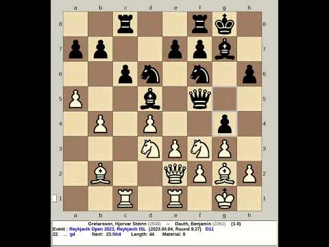 Gretarsson, Hjorvar Steinn vs Dauth, Benjamin | Reykjavik Chess Open 2023, Iceland