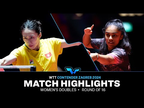 Zhu Chengzhu/Lee Ho Ching vs Prithika Pavade/Charlotte Lutz | WD R16 | WTT Contender Zagreb 2024