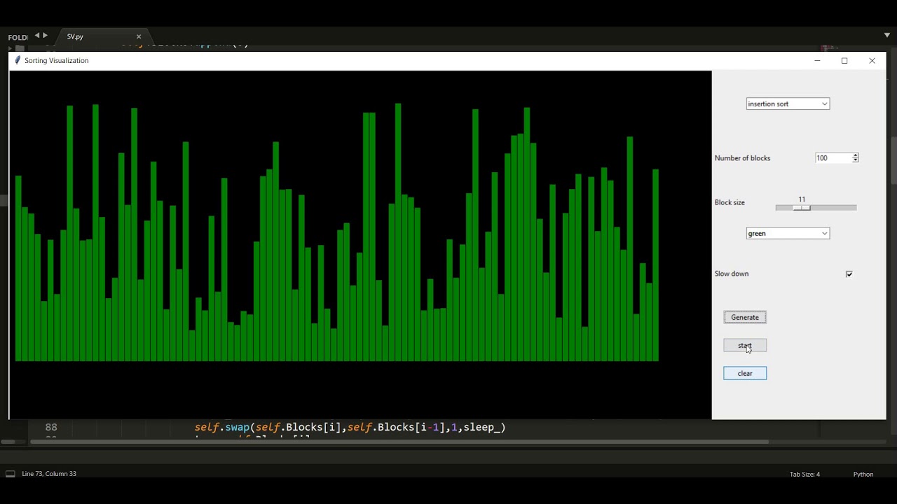 Sorting Visualizer with Python tkinter