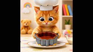 🍮🐱 CHEF KITTY MADE CARAMEL PUDDING! 😻👨‍🍳