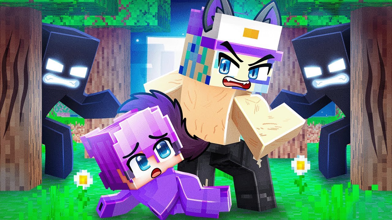 The ALPHA WOLF saved Baby Dash in Minecraft!