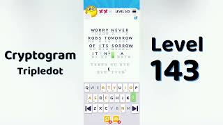 Cryptogram Tripledo Level 143 Solutions 🧩 | Logic Puzzle Game | Mini Boss