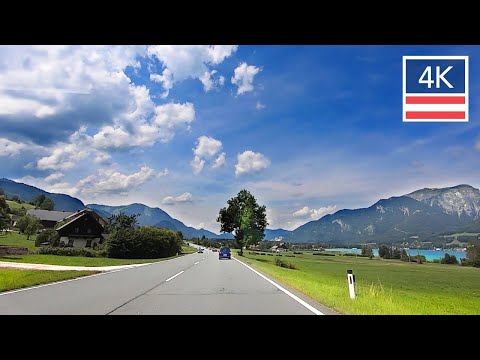 BAD ISCHL AUSTRIA to WOLFGANGSEE 4K 🇦🇹 Car Driving No Music - Driving in Europe 4k Ultra HD