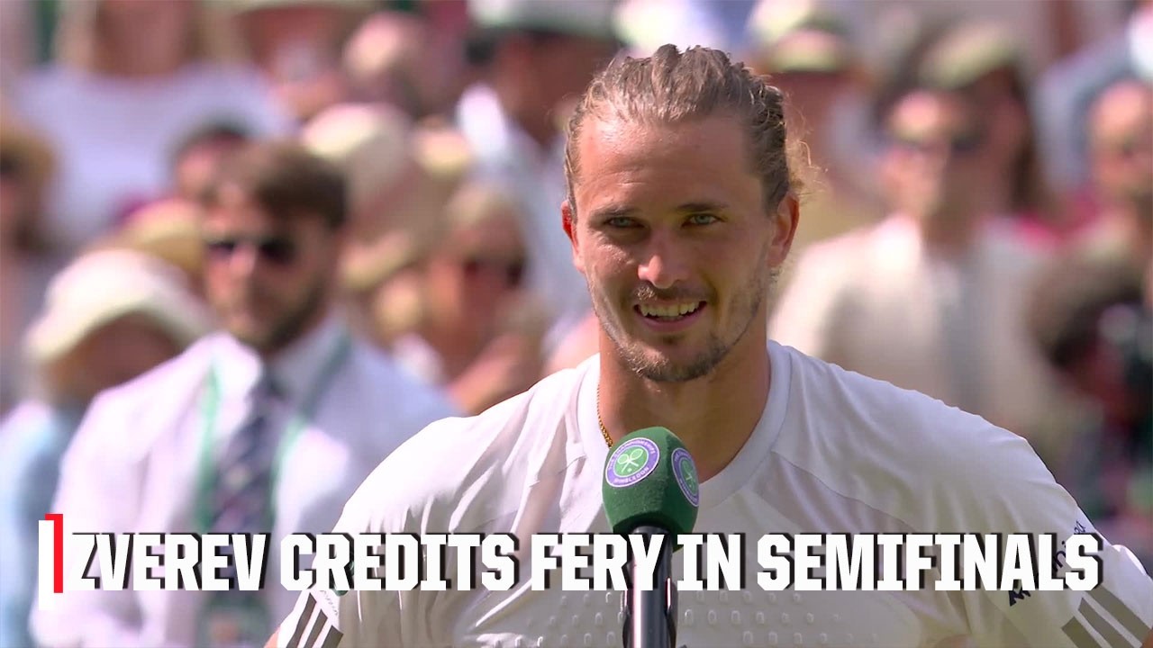 Alexander Zverev gives Arthur Fery his flowers after his incredible run 💐 | 2026 Wimbledon