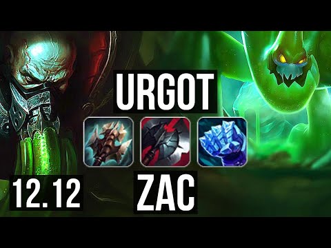 URGOT vs ZAC (TOP) | Rank 2 Urgot, Legendary, 12/3/6, 300+ games | TR Grandmaster | 12.12