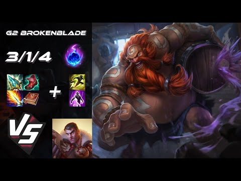 G2 Esports BrokenBlade TOP Gragas vs Jayce - EU Challenger Patch 25.S1.8