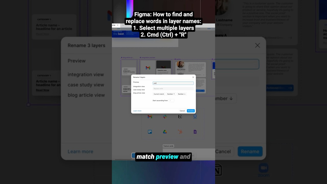 Bulk Find and Replace Words in Layer Names (#figma #ux #ui #design #prototype)