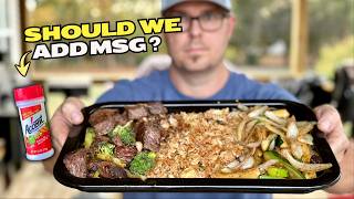 Should I add MSG to my food? Blind Taste Test Hibachi Steak and Fried Rice on the Griddle!