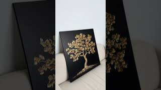 Golden Tree of Happiness on the Wall