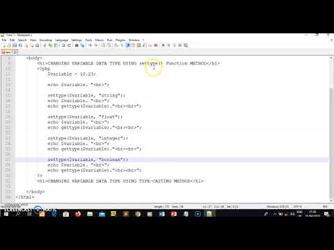 Php Lecture 7changing Variable Data Type Using Type Casting Method Or Settype Function In Php