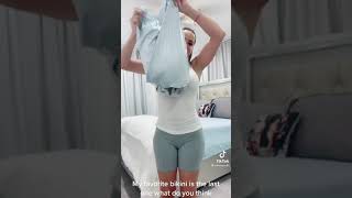 Sexy tiktok babe in a bikini try on haul so fucking hot ??subscribe ??