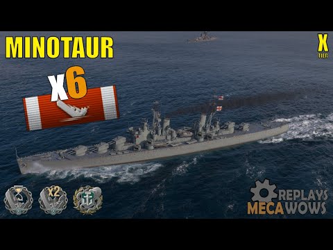 Cruiser Minotaur 6 Kills & 192k Damage | World of Warships Gameplay