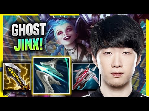 GHOST TRIES JINX WITH NEW BUFFS! - DK Ghost Plays Jinx ADC vs Aphelios!
