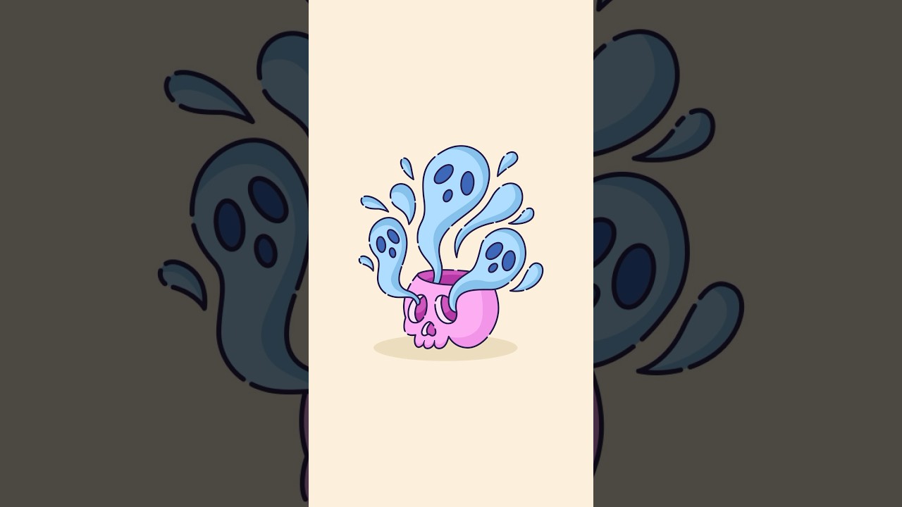 Cute Halloween illustration in Adobe Illustrator 👻 #adobeillustrator #vector #speedart #halloween