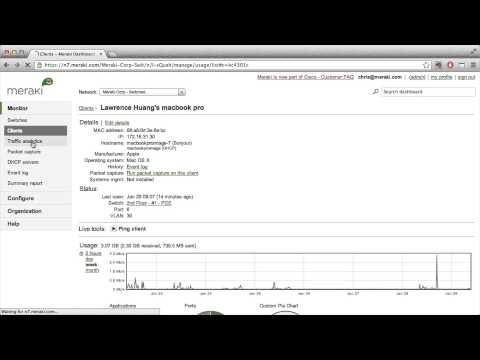 L7 traffic analytics using the Meraki MS Switch