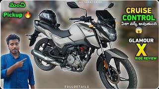 Glamour X 125 Motorcycle Ride Review & How Cruise Control Works Explained In Telugu | Moto Maverick