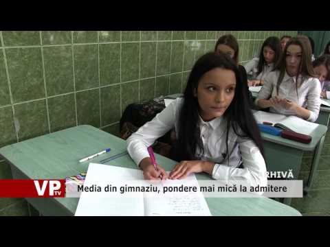 Media din gimnaziu, pondere mai mică la admitere