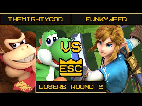 ESC 24 Smash Ultimate Losers Round 2 - TheMightyCod (Donkey Kong, Yoshi) Vs. Funkyweed (Link)