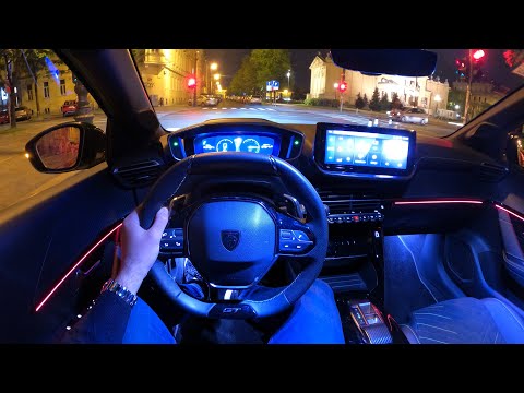 New PEUGEOT 208 48V HYBRID (2024) Facelift - NIGHT POV test drive & CONSUMPTION test