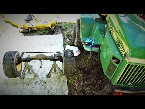 John Deere 318 322 Front Axle - main bolt, bushing, spacers, straps,  wandering steering adjustment