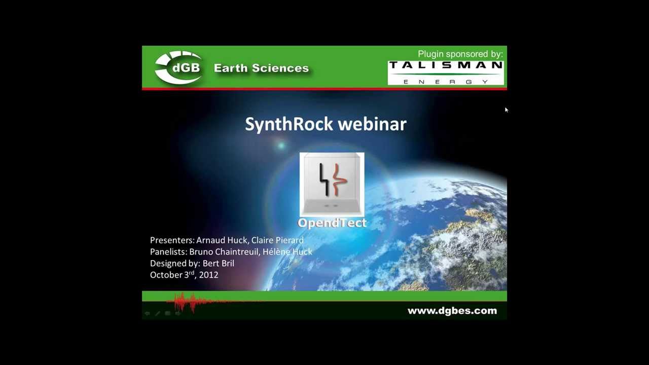 Webinar: SynthRock plugin for OpendTect