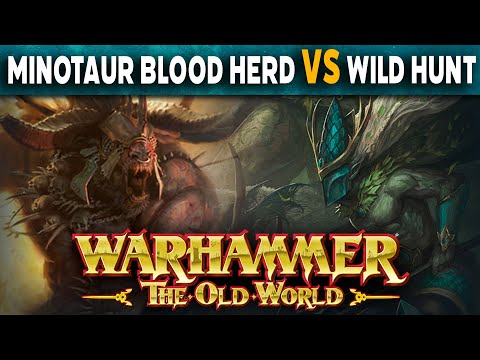 Beastmen Minotaur Blood Herd VS Wood Elf Wild Hunt - Warhammer The Old World Battle Report